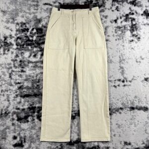 Wilfred Free Beige Utility Pants Size 4 High Waist Straight Leg Stretch Comfort‎